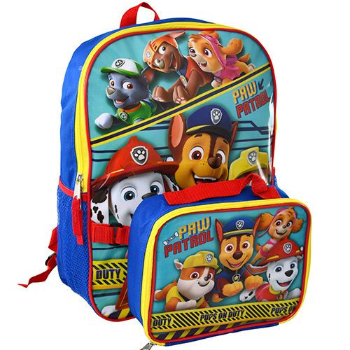 paw patrol backpack with lunch bag