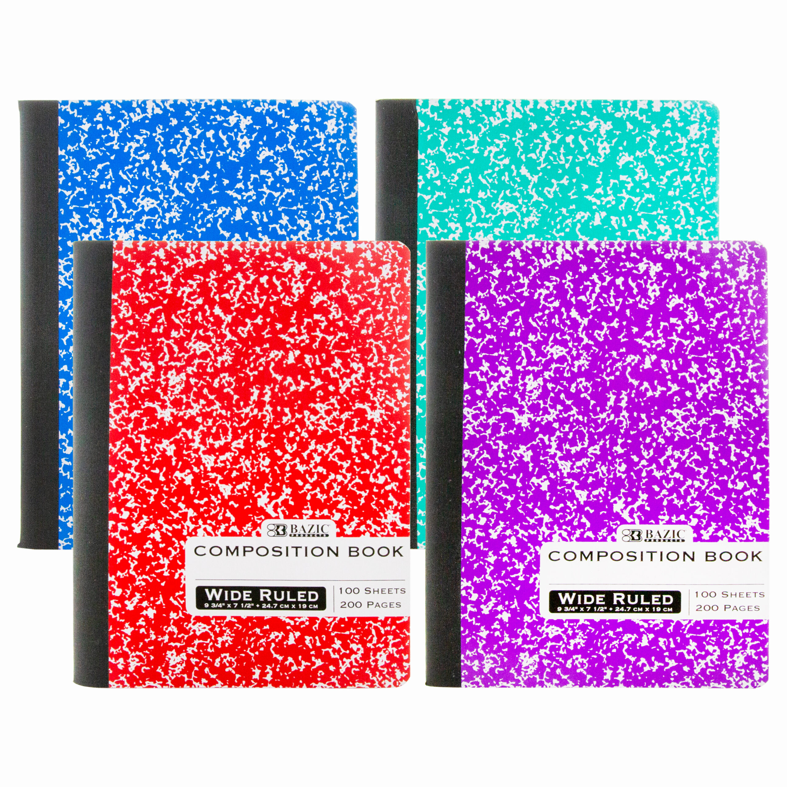 BAZIC - COMPOSITION BOOK, WIDE RULED, 200 PAGES - The Stationery Store ...